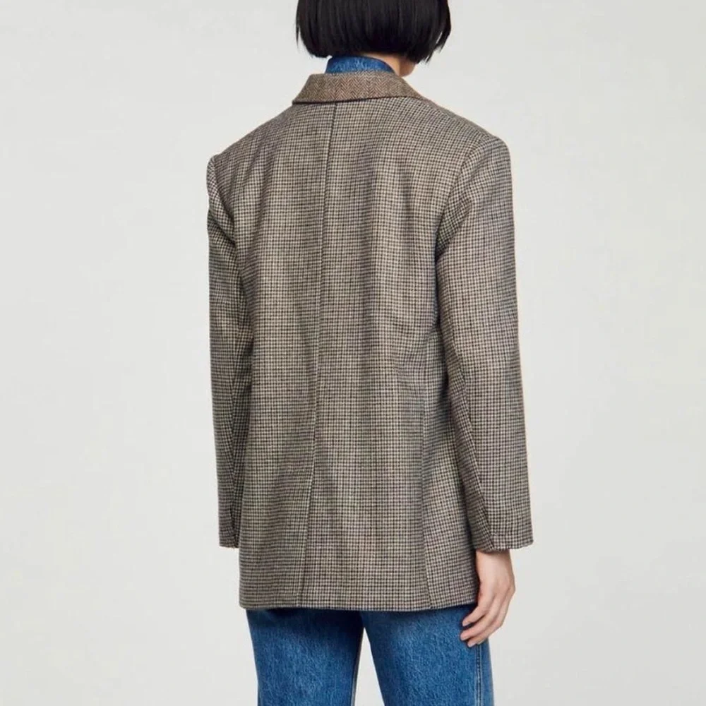 Sandro Brown Houndstooth Blazer - Picture 2 of 4